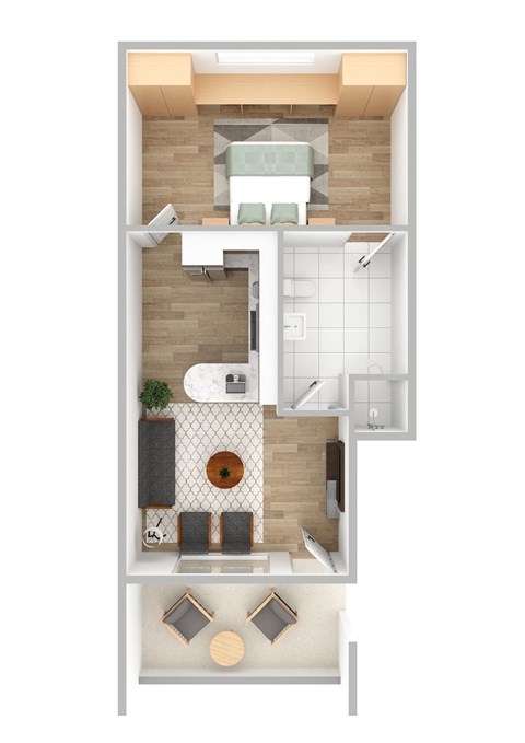 One Bedroom Floorplan
